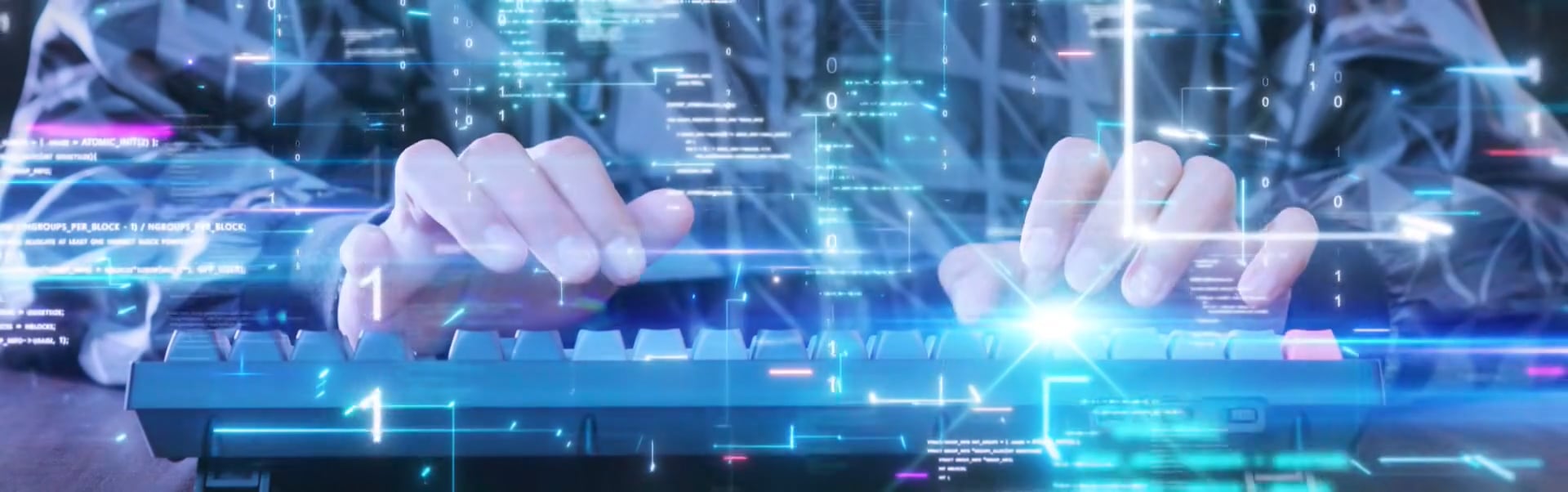 Software Developer typing on keyboard